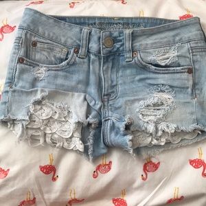 Super cute shorts with lace pockets